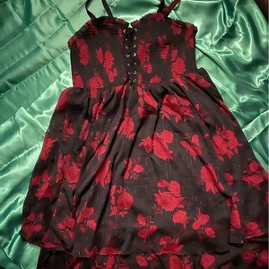Torrid black and red flower dress